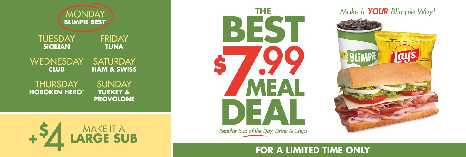 The Best $7.99 Meal Deal. For a limited time only.